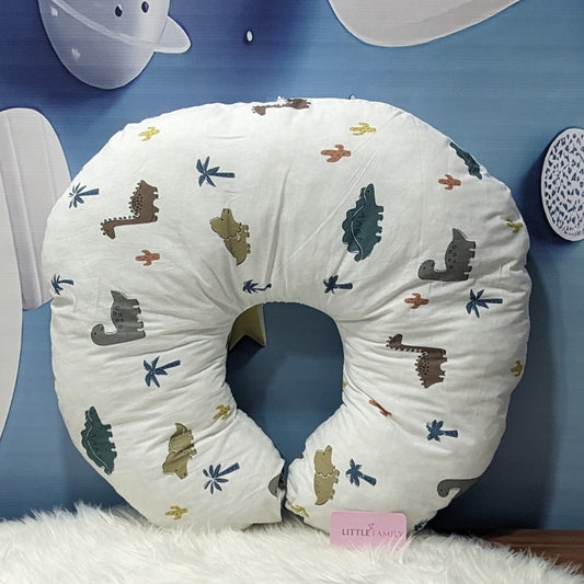 Dino Theme Baby Feeding Pillow – Ergonomic Support for Breastfeeding Moms