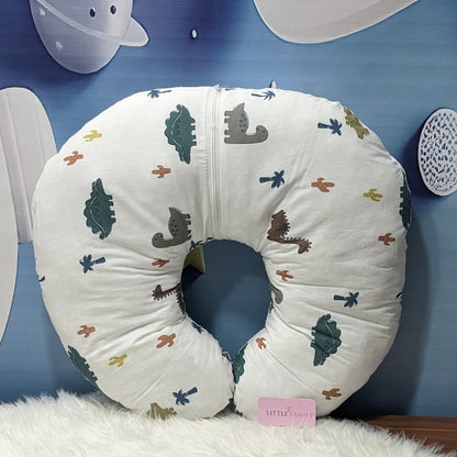 Dino Theme Baby Feeding Pillow – Ergonomic Support for Breastfeeding Moms
