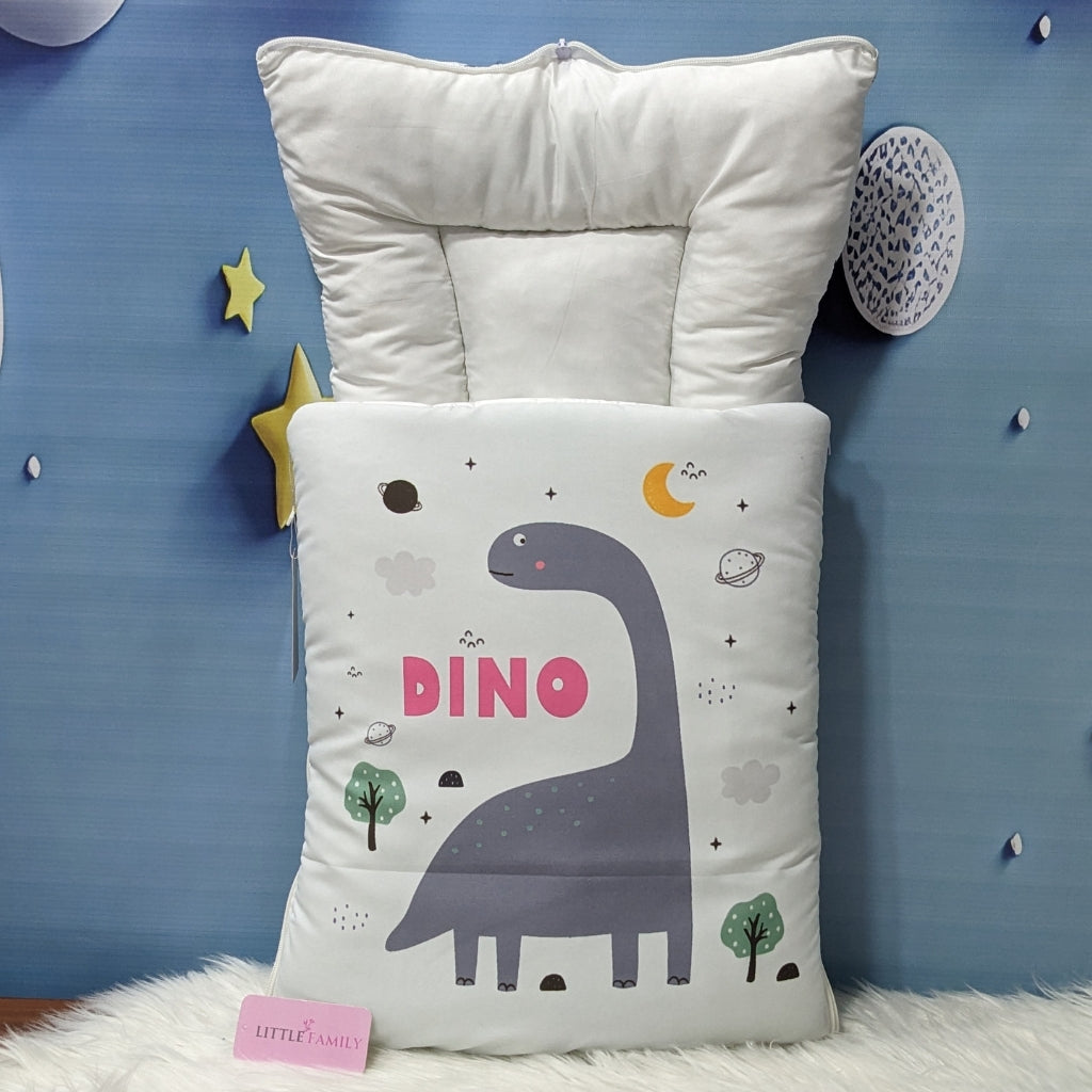 Dino Theme Newborn Baby Carry Nest - Soft Poly Cotton | Grey