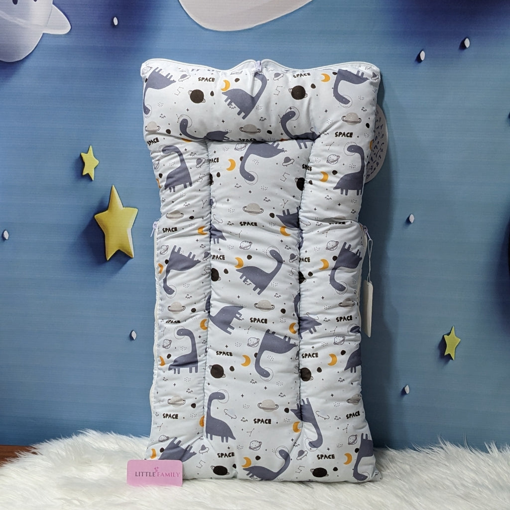 Dino Theme Newborn Baby Carry Nest - Soft Poly Cotton | Grey