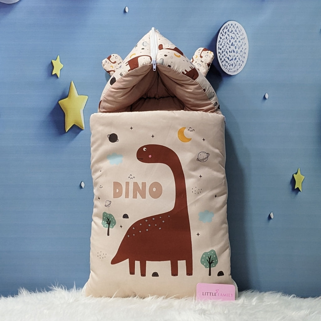 Dino Theme Baby 8 PC'S Bedding Set - (Brown) | Large