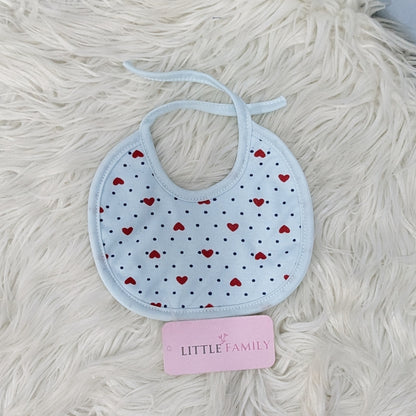 Pack of 3 Baby Bibs Set  | Pink Dotted Heart Prints