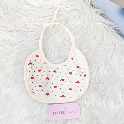 Pack of 3 Baby Bibs Set  | Pink Dotted Heart Prints