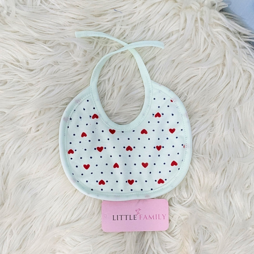 Pack of 3 Baby Bibs Set  | Pink Dotted Heart Prints