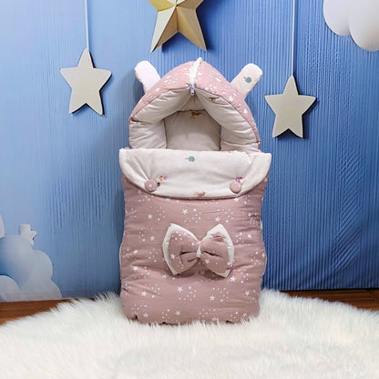 Starry Dreams Baby Bedding Set - 8 Pieces (Dusty Pink) | Large