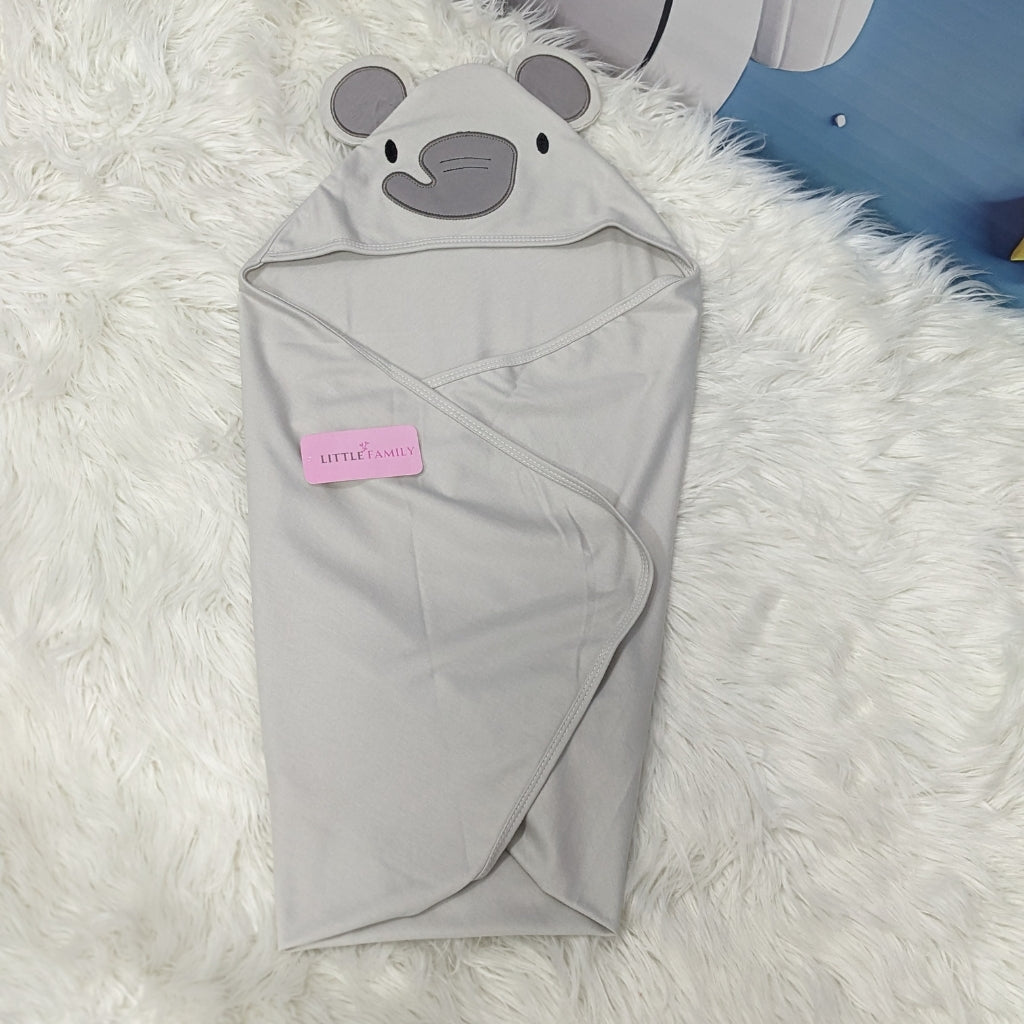 Premium Baby Hooded Wrapping Sheet | Elephant