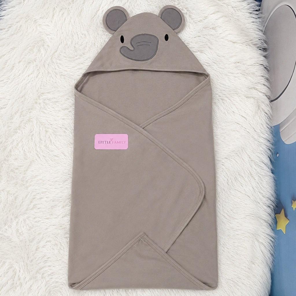 Premium Baby Hooded Wrapping Sheet | Elephant