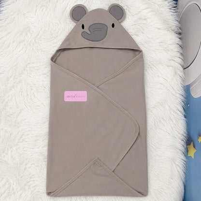 Premium Baby Hooded Wrapping Sheet | Elephant