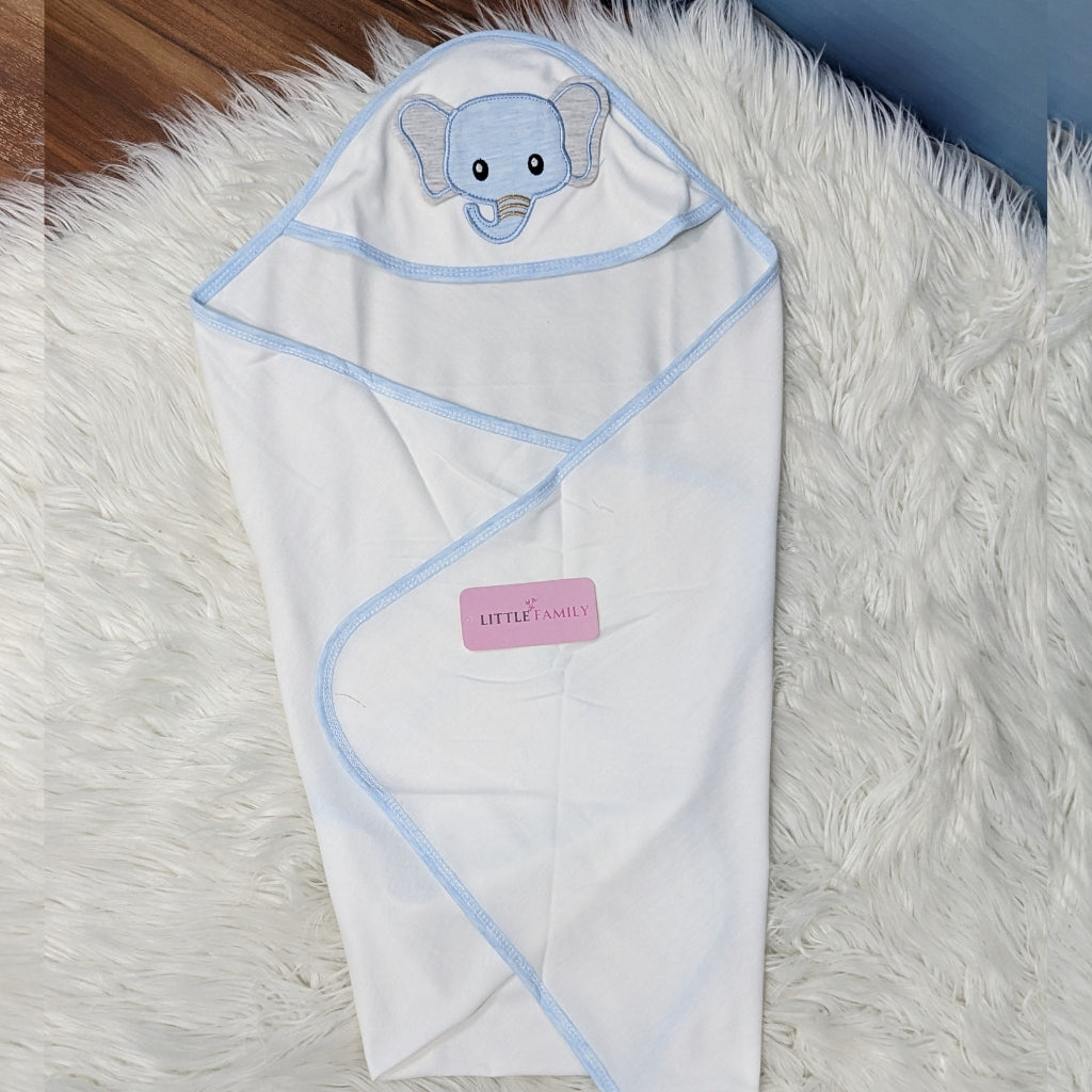 Premium Baby Hooded Wrapping Sheet | Elephant