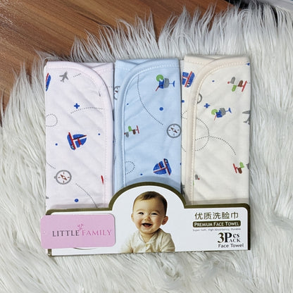 Premium Soft Cotton Baby Face Towels - Aeroplane