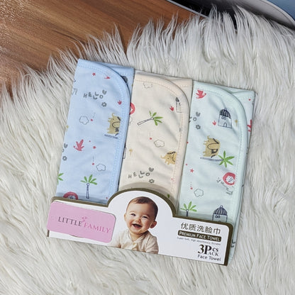 Premium Soft Cotton Baby Face Towels - Jungle