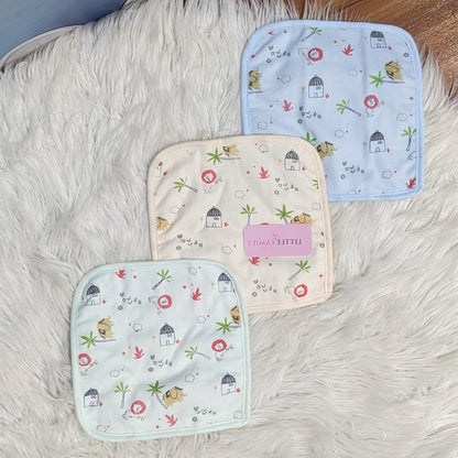 Premium Soft Cotton Baby Face Towels - Jungle