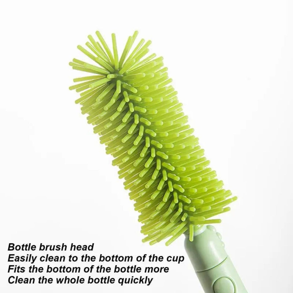 Baby Feeding Bottle Cleaner Brush Set | Multi-Purpose Bottle & Nipple Cleaning Kit with Drying Stand