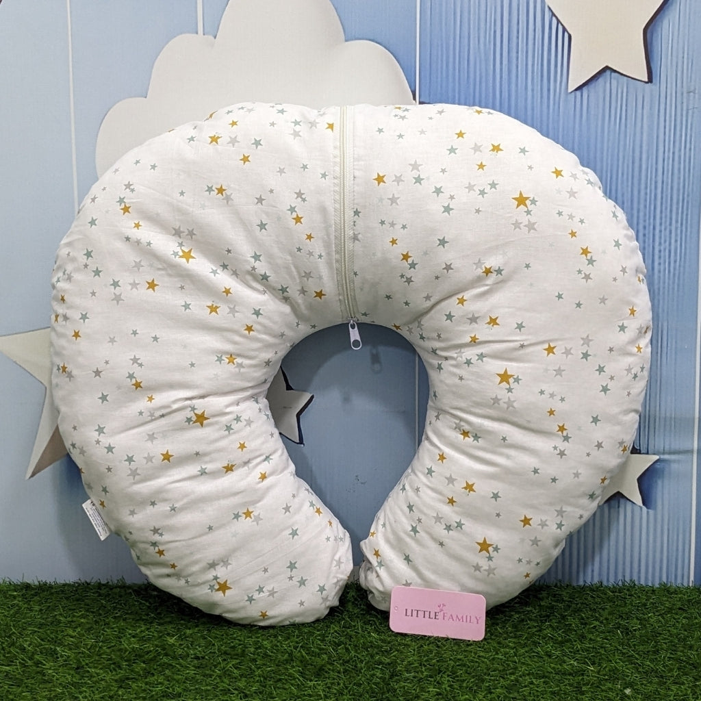 Starry (White) Theme Baby Feeding Pillow – Ergonomic Support for Breastfeeding Moms