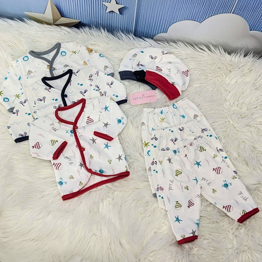 Newborn 3-Piece Cotton Outfit Set – Soft & Breathable