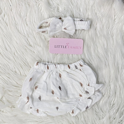 Premium Baby Frock Set with Nappy & Headband