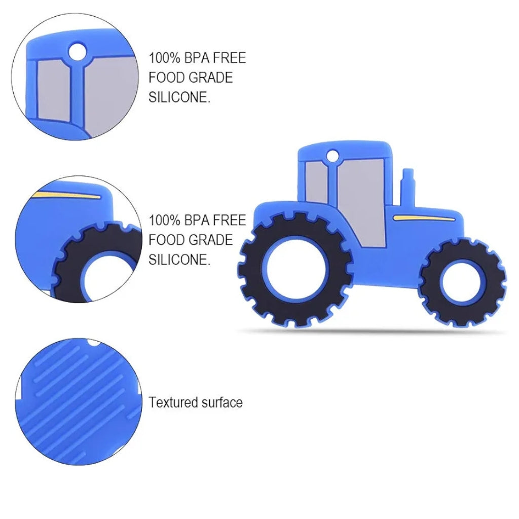Silicone Tractor Baby Teether Toy