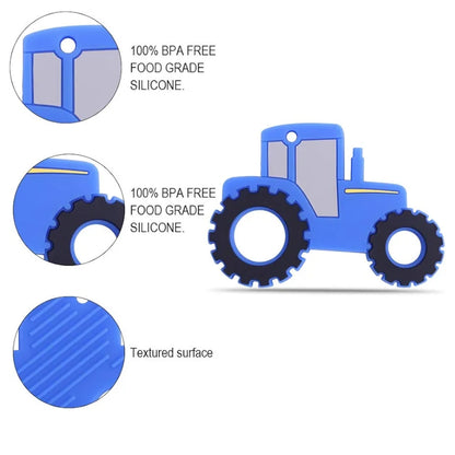 Silicone Tractor Baby Teether Toy