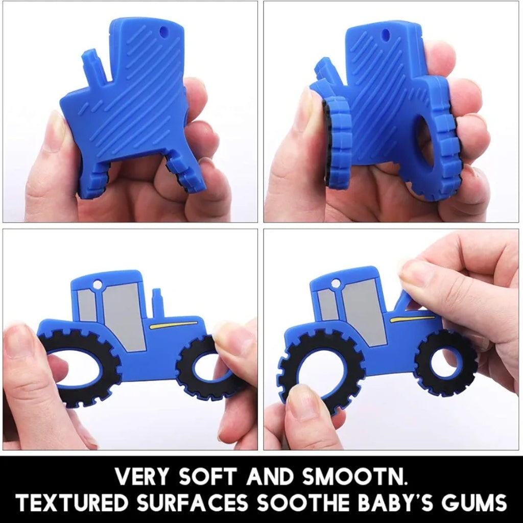 Silicone Tractor Baby Teether Toy