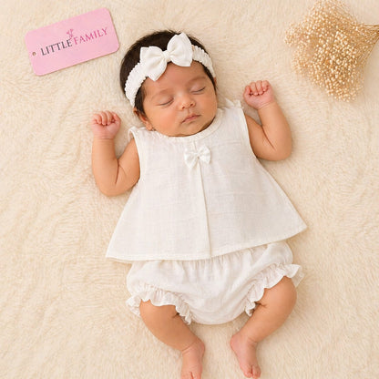 Premium Baby Frock Set with Nappy & Headband
