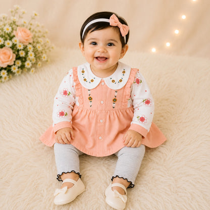 Floral Dreams Winter Frock & Trouser Set