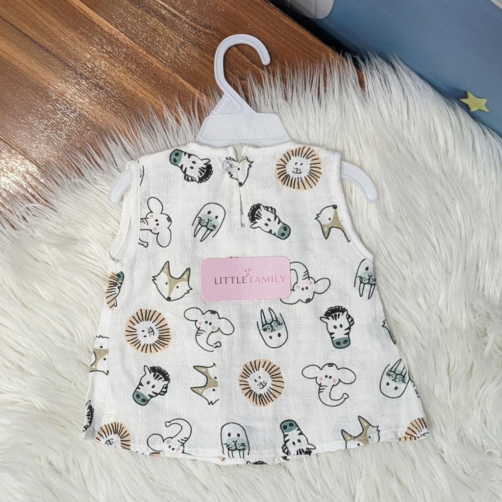 Premium Baby Frock Set with Nappy & Headband