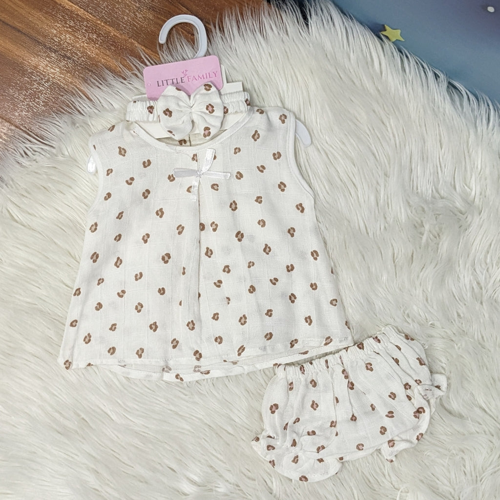 Premium Baby Frock Set with Nappy & Headband