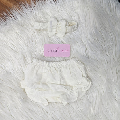 Premium Baby Frock Set with Nappy & Headband