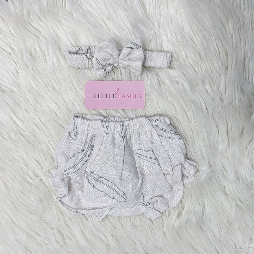 Premium Baby Frock Set with Nappy & Headband