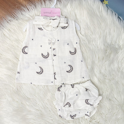 Premium Baby Frock Set with Nappy & Headband