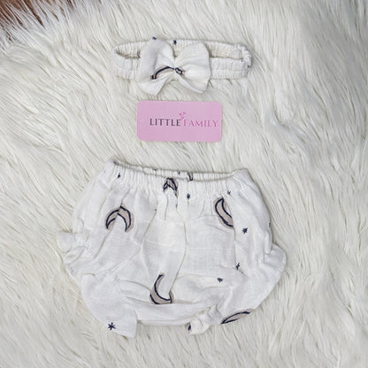 Premium Baby Frock Set with Nappy & Headband