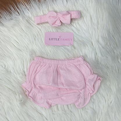 Premium Baby Frock Set with Nappy & Headband