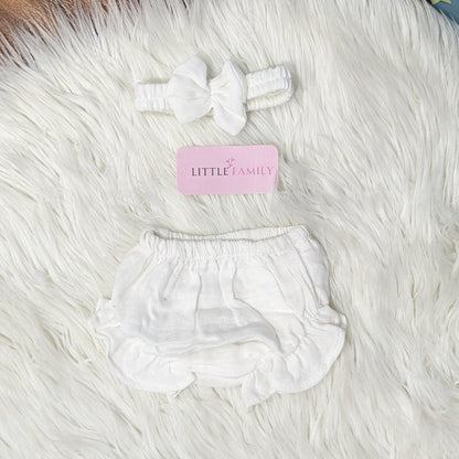 Premium Baby Frock Set with Nappy & Headband