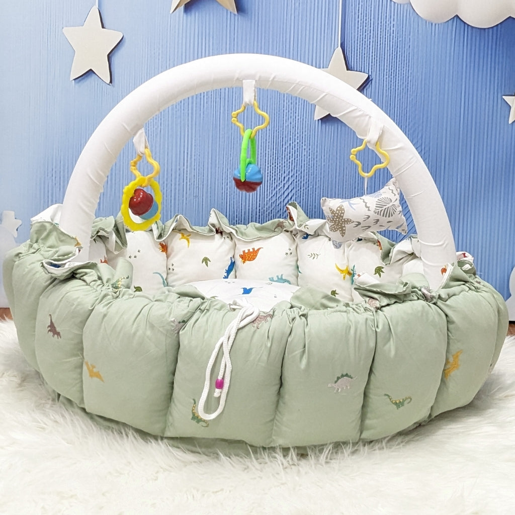 Premium 12-Piece Baby Bedding Set | Green Plaine