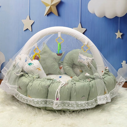 Premium 12-Piece Baby Bedding Set | Green Plaine