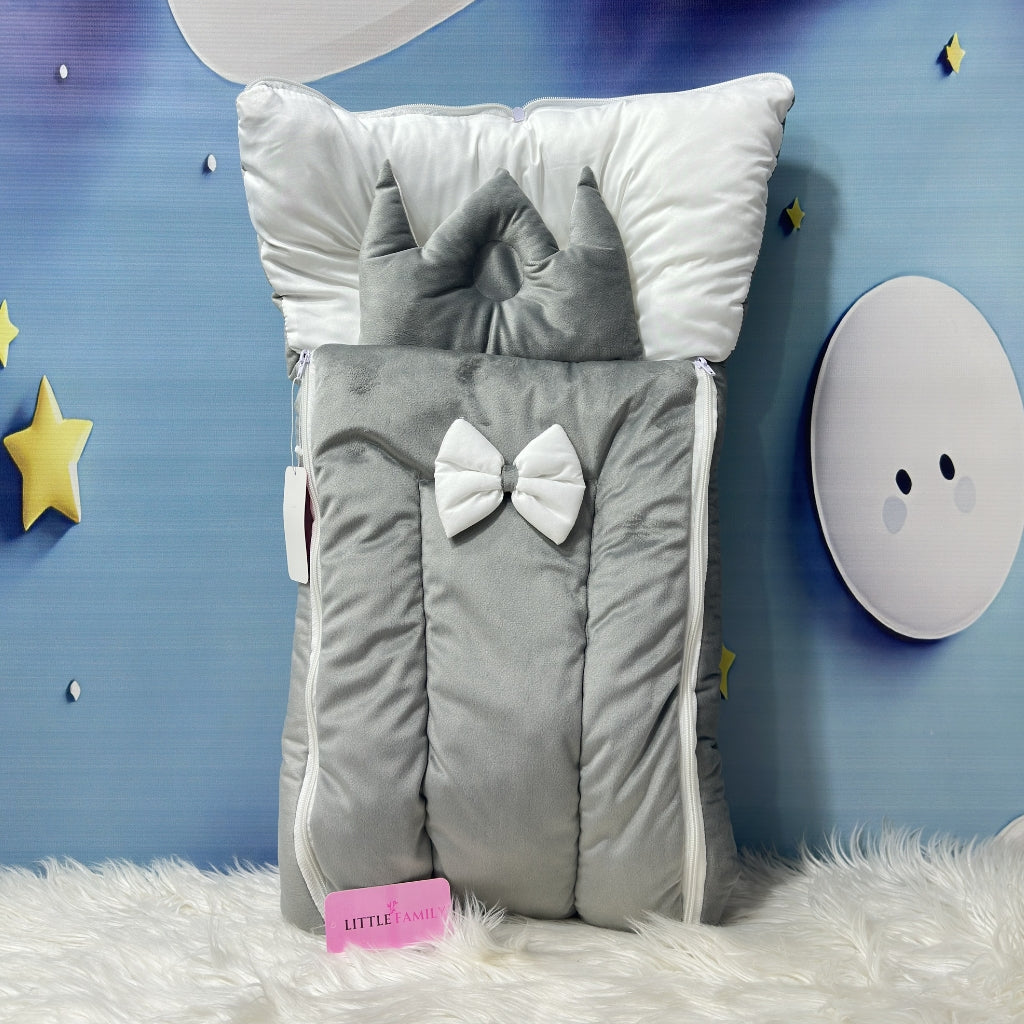 Velvet Baby Carry Nest - Soft Grey