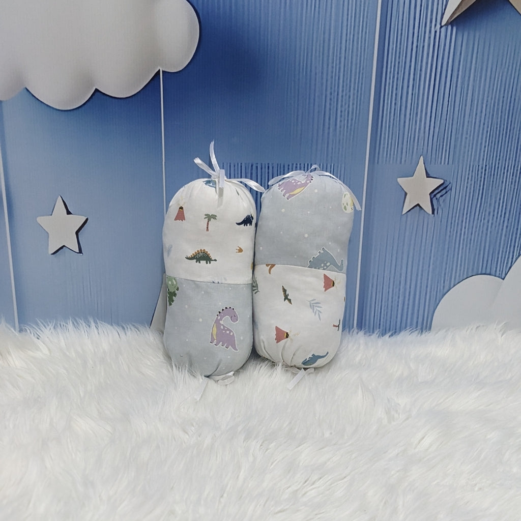 Soft Grey Dino Baby Bedding Set - 8 Pieces (Large)