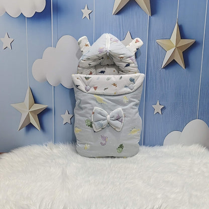 Soft Grey Dino Baby Bedding Set - 8 Pieces (Large)