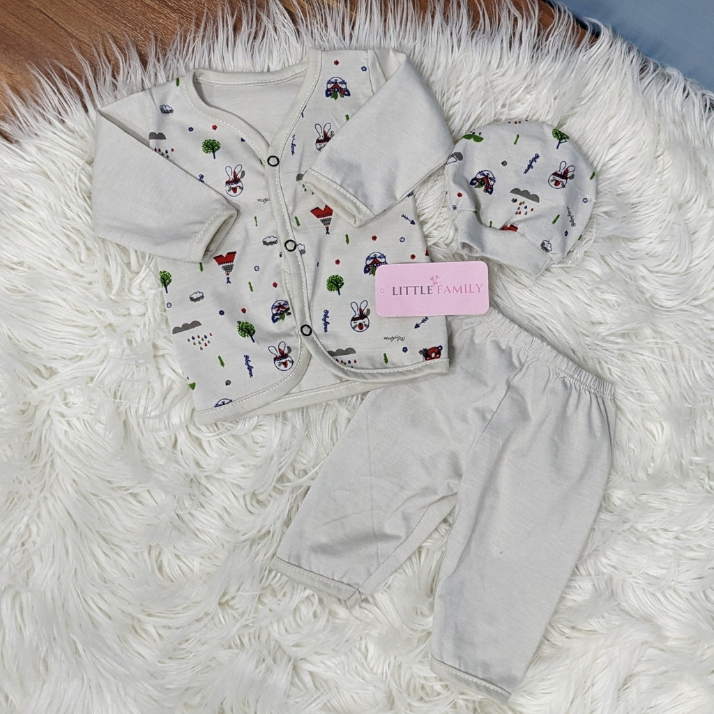 Newborn 3-Piece Cotton Outfit Set – Pack of 3