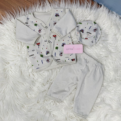 Newborn 3-Piece Cotton Outfit Set – Pack of 3