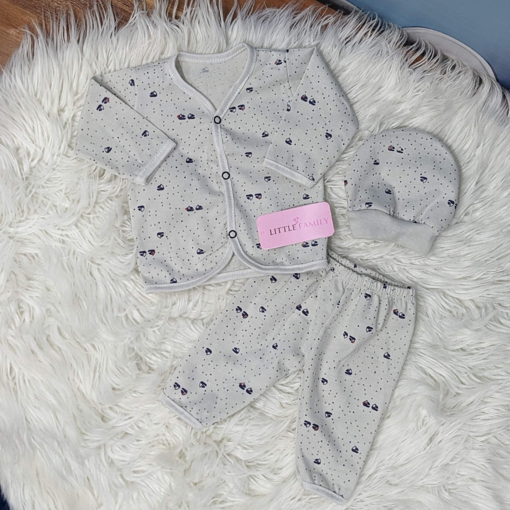 Newborn 3-Piece Cotton Outfit Set – Pack of 3