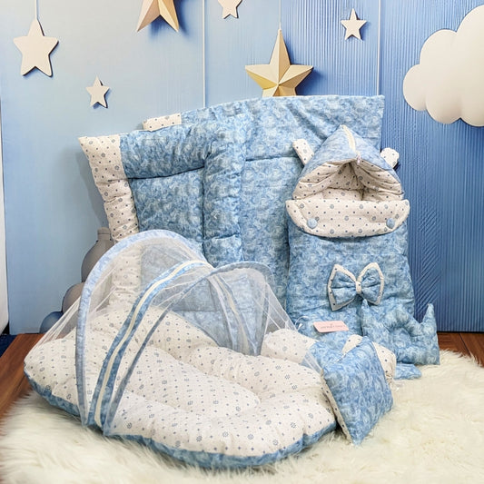 Ocean Blue Baby Bedding Set - 8 Pieces (Large)