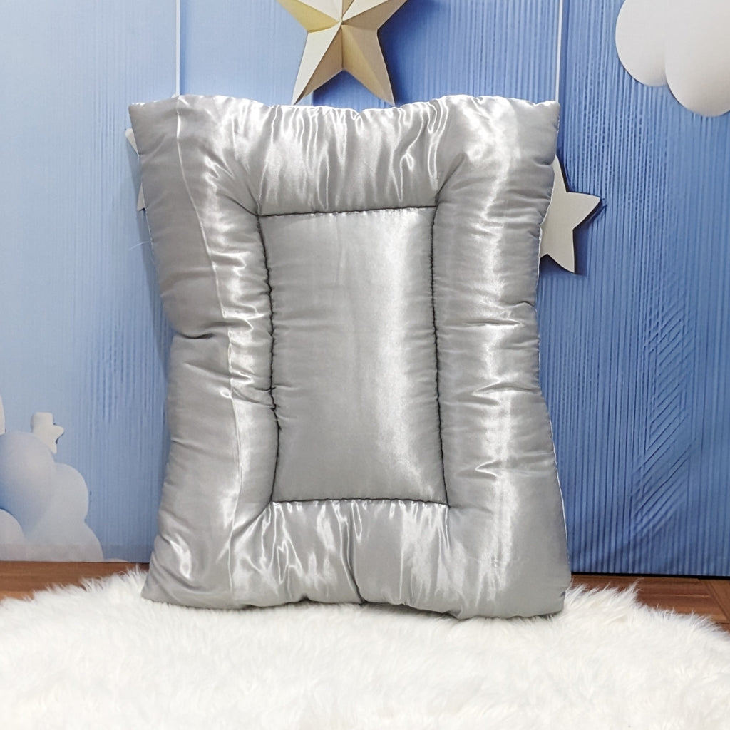 Premium Silk Baby Bedding Set - 8 Pieces (Grey)