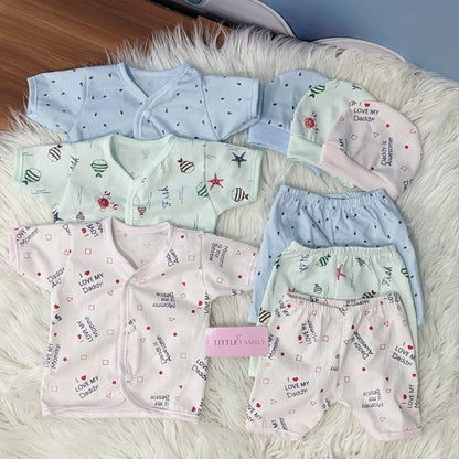 Newborn 3-Piece Cotton Outfit Set (Half) – Pack of 3