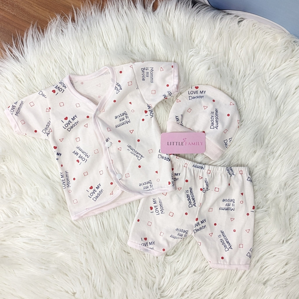 Newborn 3-Piece Cotton Outfit Set (Half) – Pack of 3