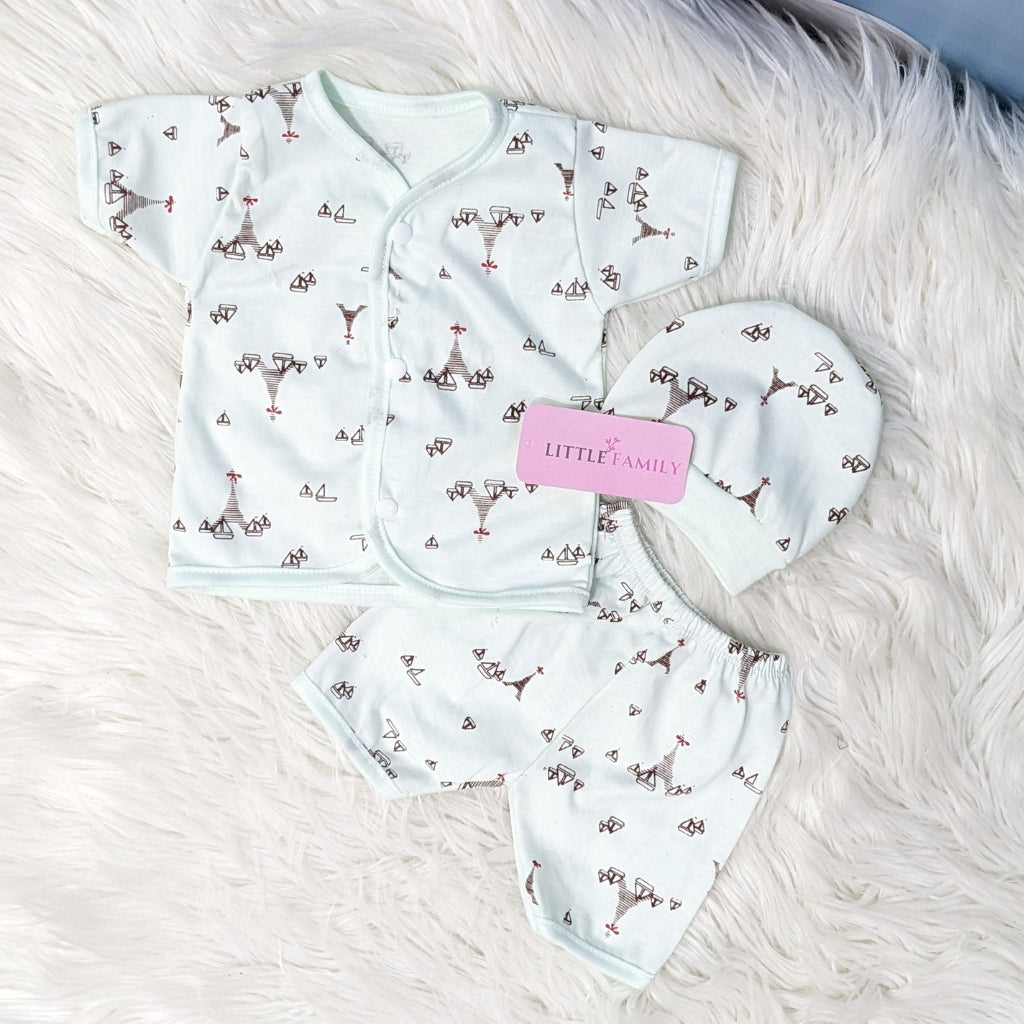 Newborn 3-Piece Cotton Outfit Set (Half) – Pack of 3