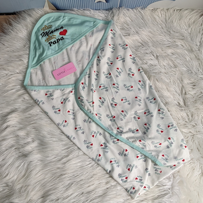 Premium Baby Hooded Wrapping Sheet | Mama Love Papa