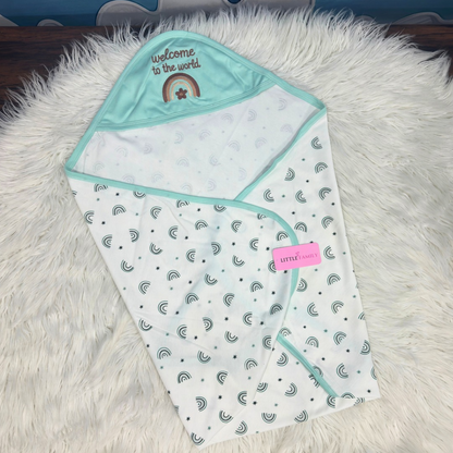 Premium Baby Hooded Wrapping Sheet | Welcome to the World