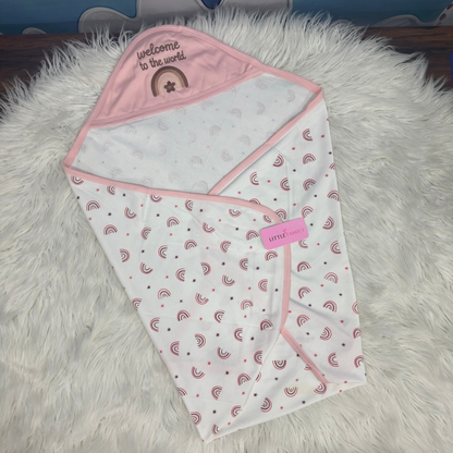 Premium Baby Hooded Wrapping Sheet | Welcome to the World
