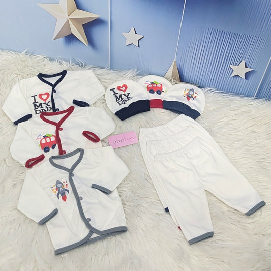 Newborn 3-Piece Cotton Outfit Set – Soft & Breathable